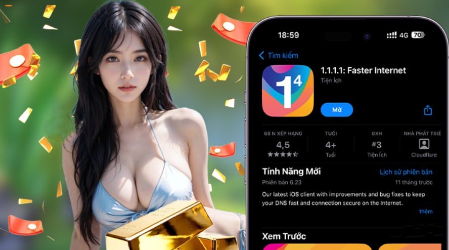Hình ảnh quảng cáo của bj888 hiển thị nền tảng và các lợi ích